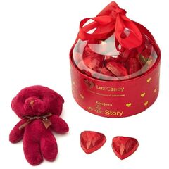 Конфеты LUX CANDY "Love Story" темный шоколад (с мишкой) 200г.