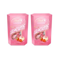 Конфеты LINDT LINDOR Strawberries & Cream Клубника-Крем 200г*2штуки