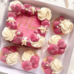 Розовый набор ,  Бенто торт +капкейки  850г, Iris Delicia
