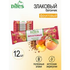 Батончики мюсли DiYes Фруктовый 12 шт по 25 гр / веган / без лактозы