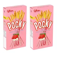 Печенье Pocky Strawberry / Покки шоколадные палочки со вкусом Клубника 45 гр 2 шт