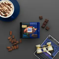 Шоколад темный Ritter Sport "74% какао", с насыщенным вкусом из Перу, 100 г