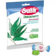 Леденцы без сахара Sula Эвкалипт, 60 г