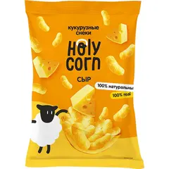 Снеки кукурузные HOLY CORN Ground Pack со вкусом сыра, 50 г - 10 шт.