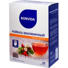 Напиток чайный BONVIDA Ройбуш Земляничный, 20 пакетиков - 2 шт.