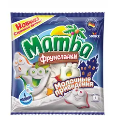 Mamba Фрумеладки Молочные Привидения, мармелад жевательный, нежное сочетание молочного и фруктового слоев, с фруктовым соком и витаминами, 90г / Мамба