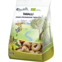 Сушки итальянские Таралли Fleur Alpine на оливковом масле первого холодного отжима для всей семьи, 125 г