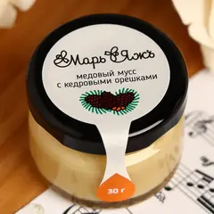 Медовый мусс, с кедровыми орешками, 30 г
