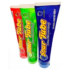 Набор Жидкая карамель "Sour Tube" Cry an eye в тюбике со вкусом малины, вишни и яблока 3 шт