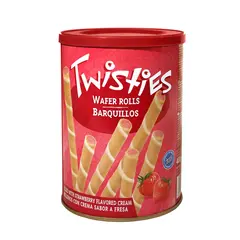 TWISTIES Вафельные трубочки с клубничным кремом ж/б 400 грамм Греция
