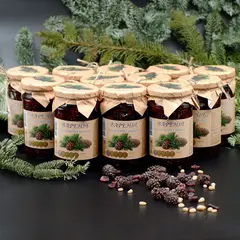Варенье из сосновых шишек, вареньеизшишек, 480 гр, коробка 12 шт, вкусный подарок, полезные сладости