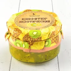 Конфитюр экзотический (ананас, апельсин, киви) "Русский стиль", Мед и конфитюр 260 гр.