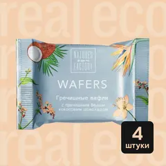 Гречишные вафли с белым кокосовым шоколадом Nature's own Factory, 4 штуки по 20 г