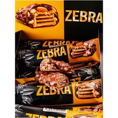 Вафли KDV Zebra с молочной шоколадной глазурью, 40 г - 10 шт.