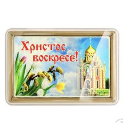 Подарочный Покровский пряник Христос воскресе с Пасхой в прозрачной пластиковой упаковке 140 гр