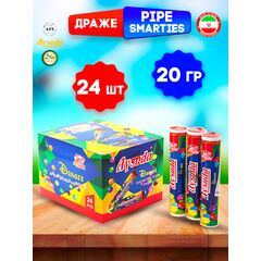 Шоколадное драже Pipe Smarties Aysuda в цветной какао-глазури в тубусе 480г
